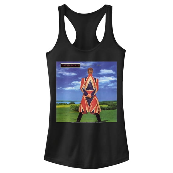 Junior's David Bowie Earthling Racerback Tank Top Black Small