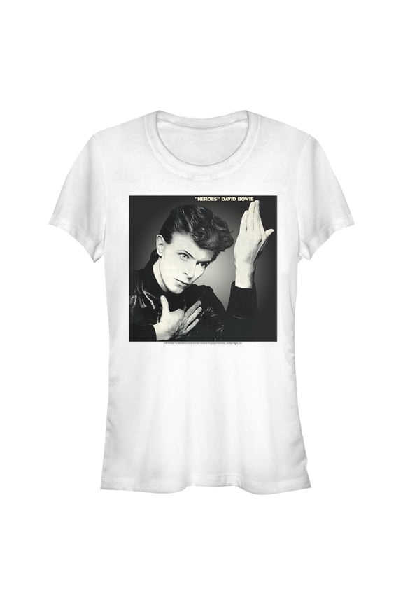 Junior's David Bowie Heroes  Graphic Tee White Small