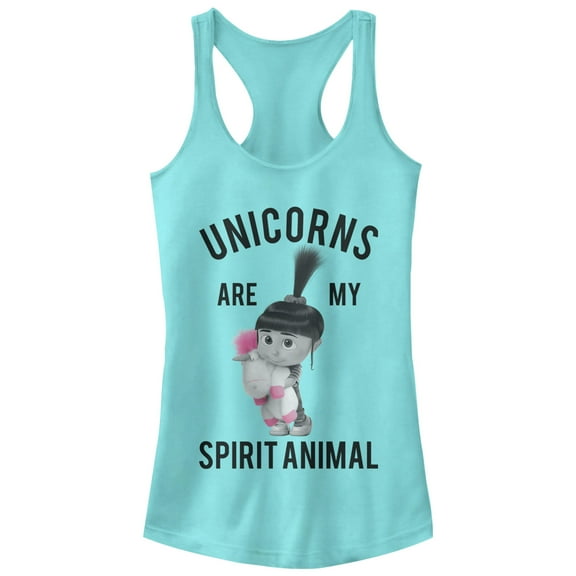 Junior's Despicable Me 3 Agnes Unicorn Spirit Animal  Racerback Tank Top Cancun Large