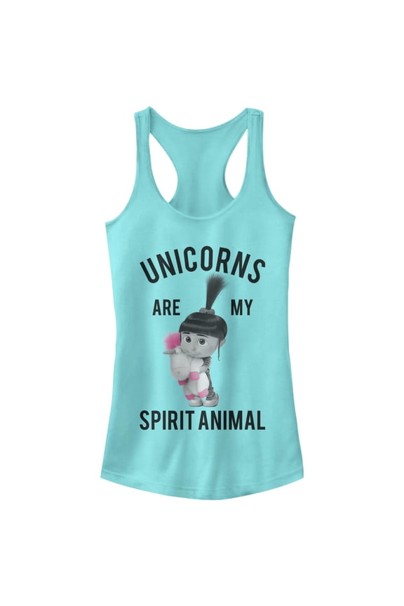 Junior's Despicable Me 3 Agnes Unicorn Spirit Animal  Racerback Tank Top Cancun Small