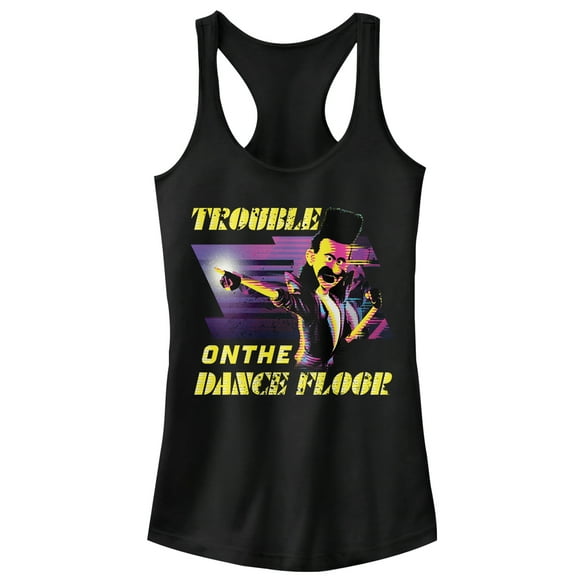 Junior's Despicable Me 3 Balthazar Trouble Dance Floor Racerback Tank Top Black Large