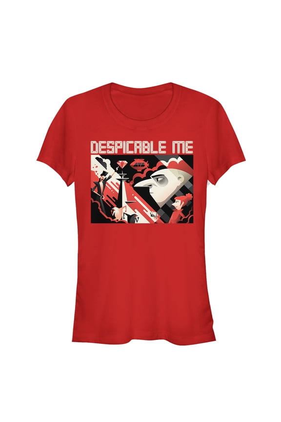 Junior's Despicable Me 3 Modern Gru Scene Graphic Tee Red X Large