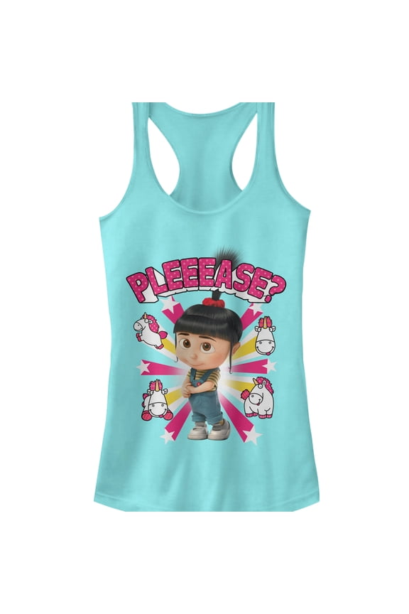 Junior's Despicable Me Agnes Please  Racerback Tank Top Cancun 2X Large
