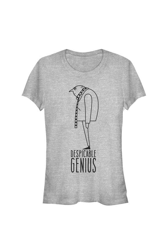 Junior's Despicable Me Evil Genius Gru Profile Graphic Tee Athletic Heather Medium