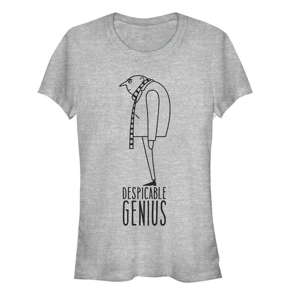 Junior's Despicable Me Evil Genius Gru Profile Graphic Tee Athletic Heather X Large