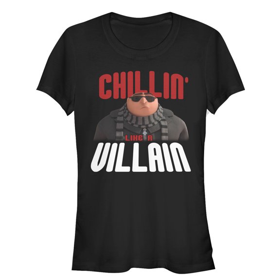 Junior's Despicable Me Gru Chillin' Like a Villain  Graphic Tee Black Medium