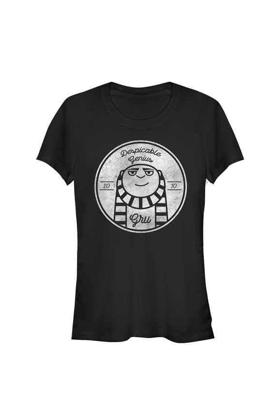 Junior's Despicable Me Gru Genius 2010 Graphic Tee Black Large