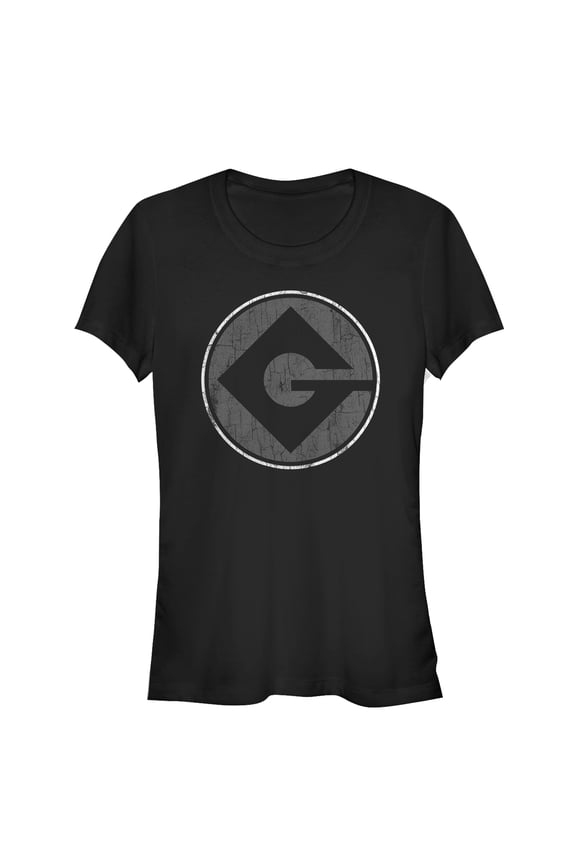 Junior's Despicable Me Gru Logo Graphic Tee Black Small