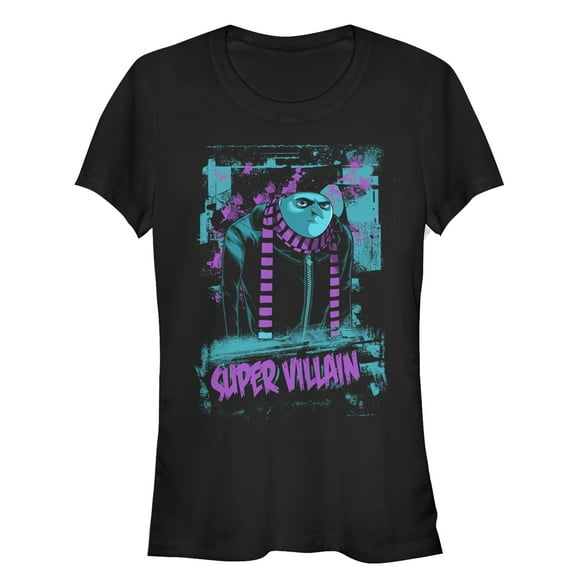 Junior's Despicable Me Gru Supervillain  Graphic Tee Black Small