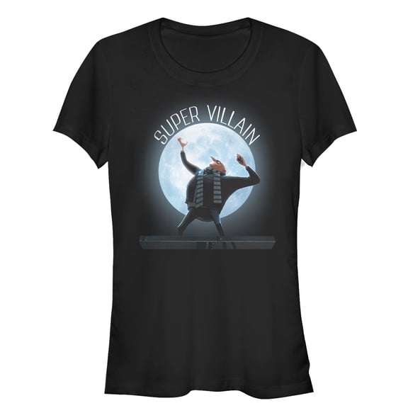Junior's Despicable Me Gru Supervillain Moon Graphic Tee Black Small