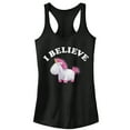 thumbnail image 1 of Junior's Despicable Me I Believe Unicorns Racerback Tank Top Black Small, 1 of 4