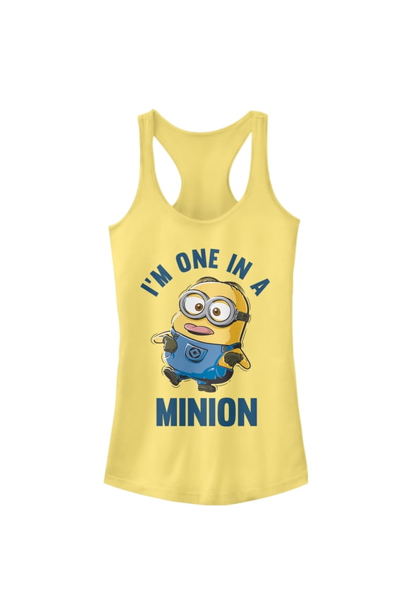 Junior's Despicable Me I'm One in Minion Racerback Tank Top Banana Large