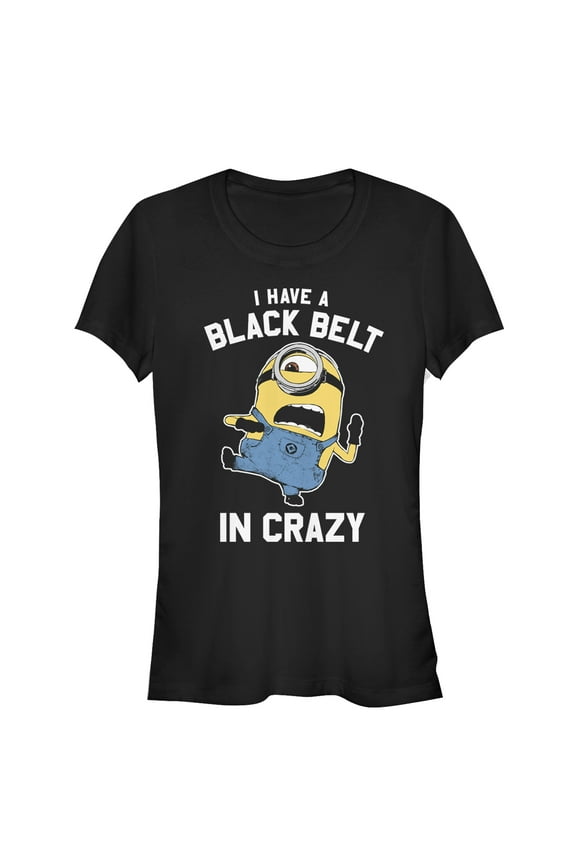 Junior's Despicable Me Minion Belt in Crazy Graphic Tee Black 2X Large