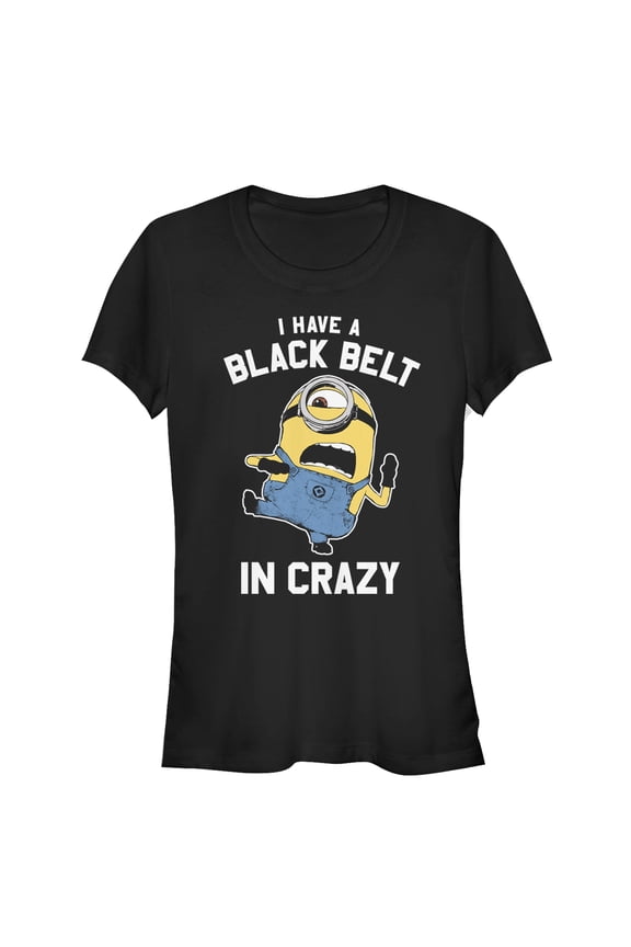 Junior's Despicable Me Minion Belt in Crazy Graphic Tee Black Small