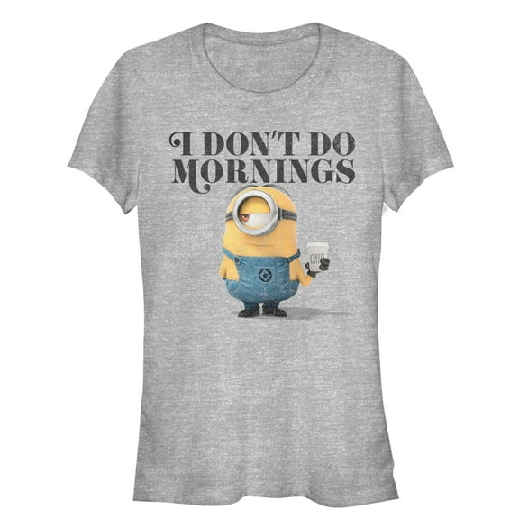 Junior's Despicable Me Minion Don't Do Mornings  Graphic Tee Athletic Heather Small