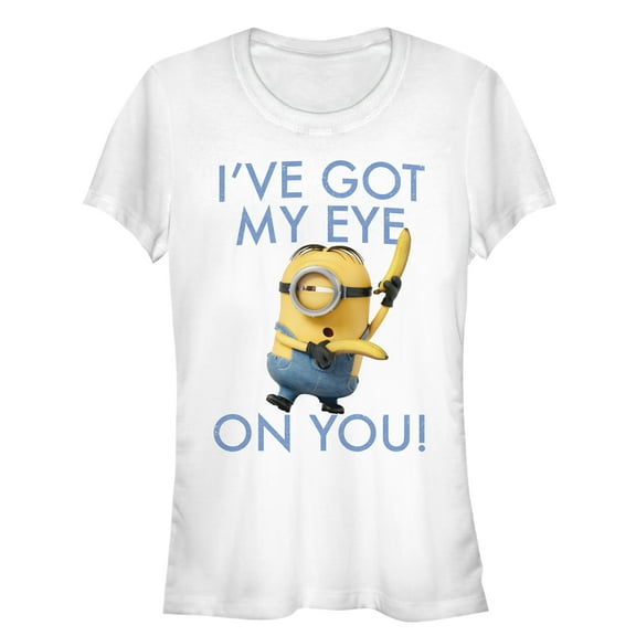 Junior's Despicable Me Minion Eye on You  Graphic Tee White Large
