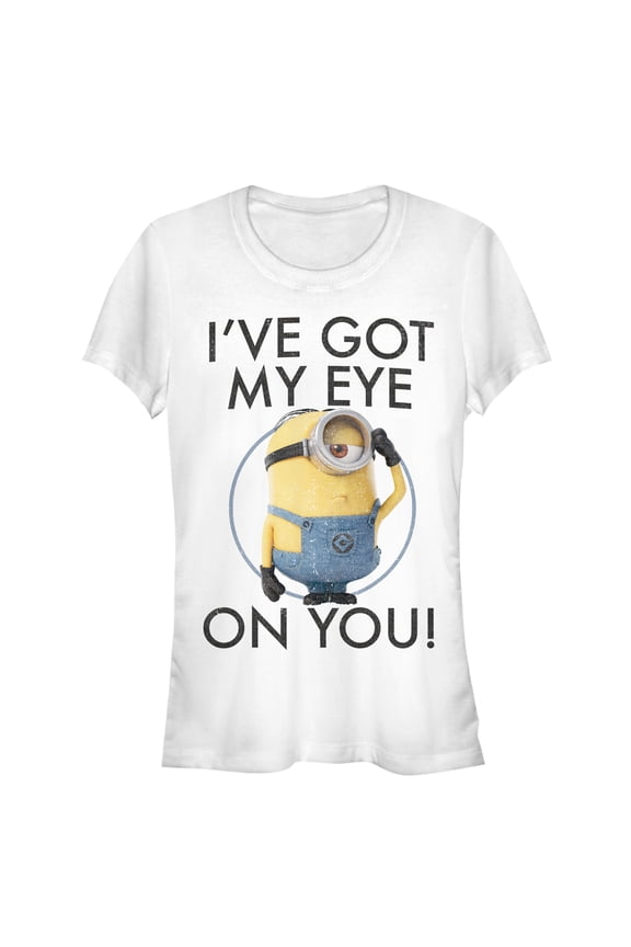 Junior's Despicable Me Minion Got Eye on You Graphic Tee White Medium