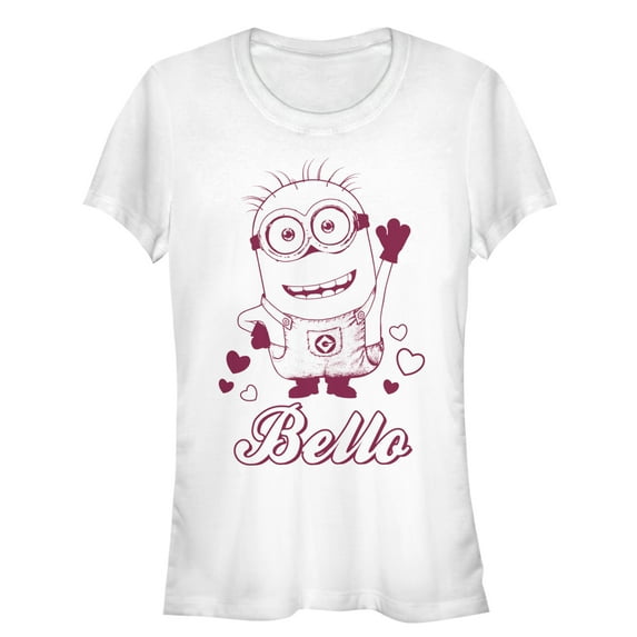Junior's Despicable Me Minion Hello Bello Graphic Tee White 2X Large