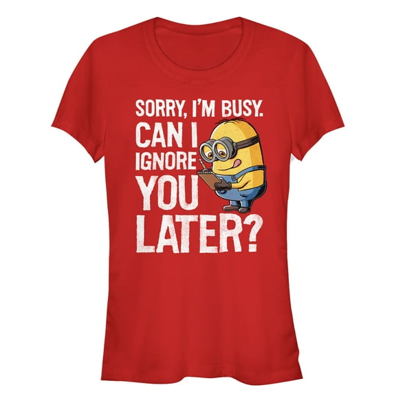 Junior's Despicable Me Minion Ignore You Later Graphic Tee Red Large