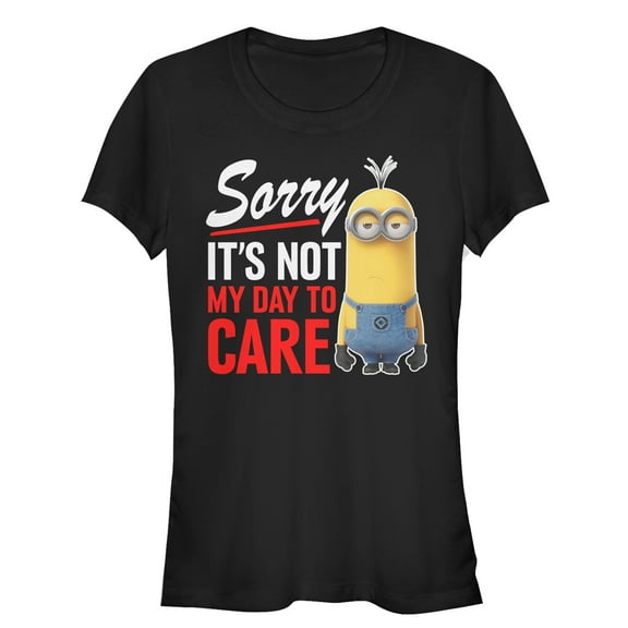 Junior's Despicable Me Minion Not Day to Care  Graphic Tee Black Large