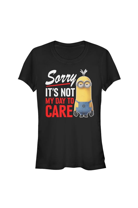 Junior's Despicable Me Minion Not Day to Care Graphic Tee Black Large