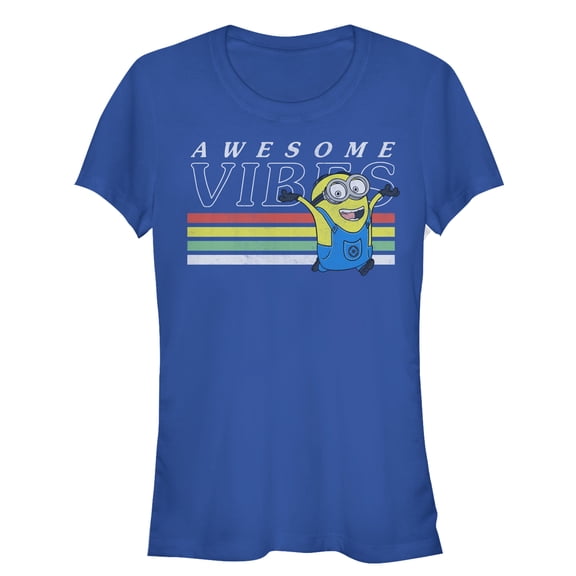 Junior's Despicable Me Minion Rainbow Vibes Graphic Tee Royal Blue X Large