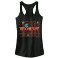 thumbnail image 1 of Junior's Despicable Me Minion Trouble  Racerback Tank Top Black Medium, 1 of 4