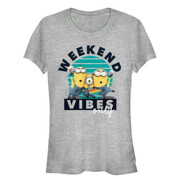 Junior's Despicable Me Minion Weekend Vibes Graphic Tee Athletic Heather X Large