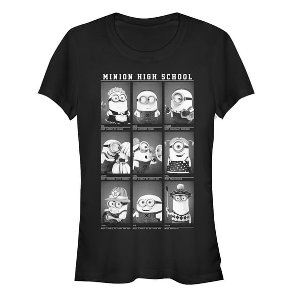Junior's Despicable Me Minion Yearbook  Graphic Tee Black Medium