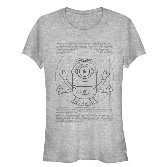 Junior's Despicable Me Minion da Vinci Man Graphic Tee Athletic Heather Medium