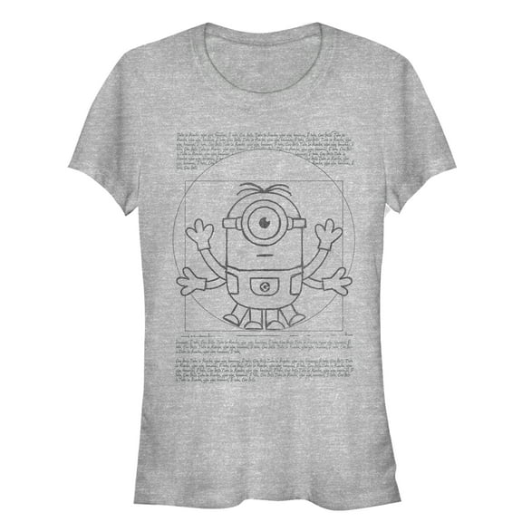 Junior's Despicable Me Minion da Vinci Man Graphic Tee Athletic Heather Small