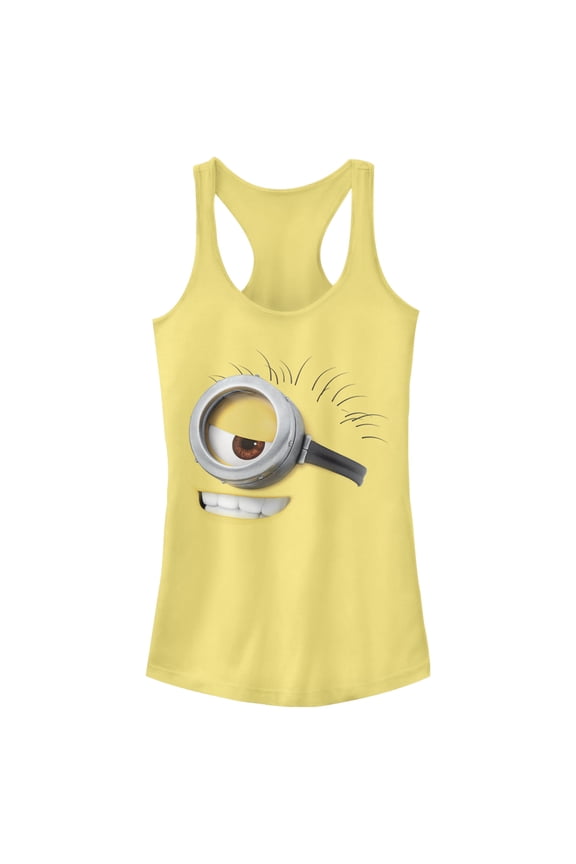 Junior's Despicable Me Minions Carl Big Face Racerback Tank Top Banana Large
