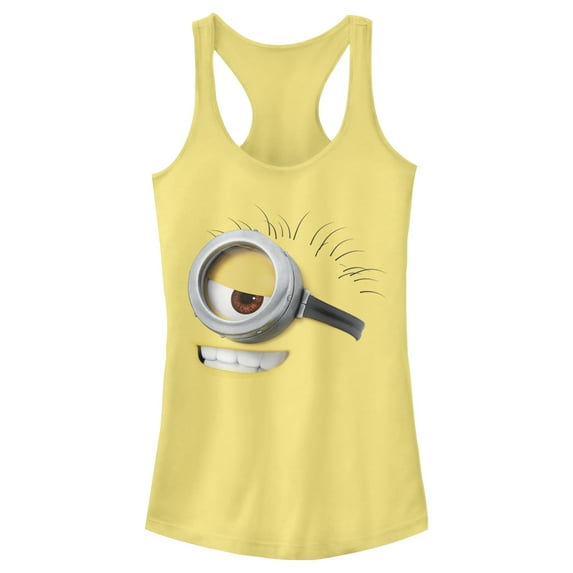 Junior's Despicable Me Minions Carl Big Face Racerback Tank Top Banana Small