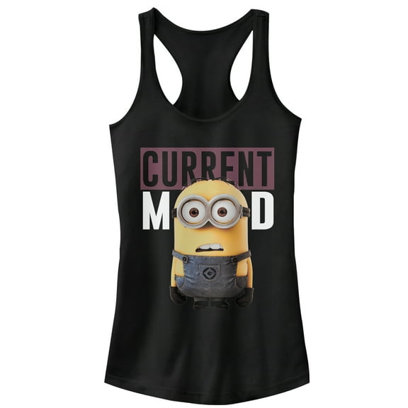 Junior's Despicable Me Minions Current Mood  Racerback Tank Top Black Medium