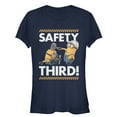 thumbnail image 1 of Junior's Despicable Me Minions Safety Third Graphic Tee Navy Blue Medium, 1 of 2