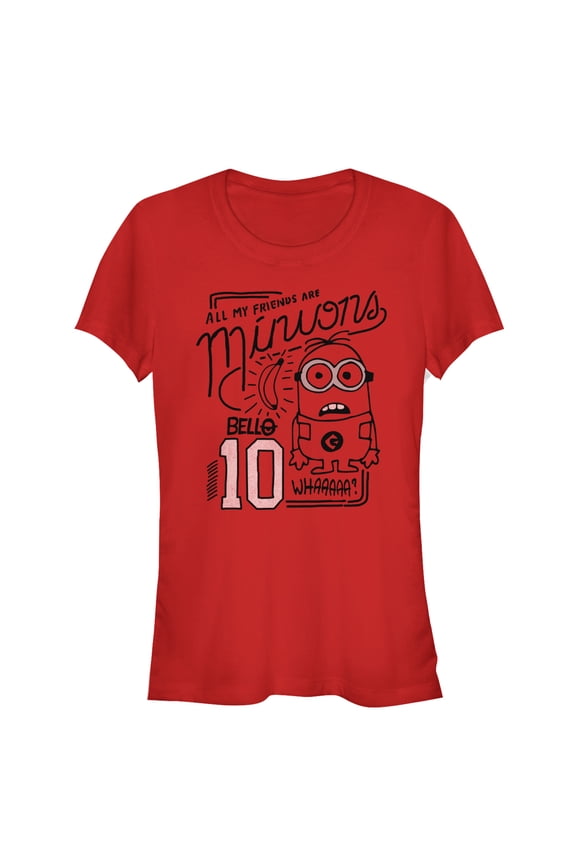 Junior's Despicable Me My Friends Are Minions Graphic Tee Red X Large