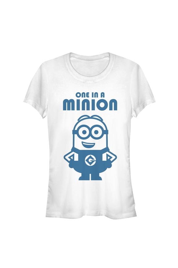 Junior's Despicable Me One in Minion Smile Graphic Tee White Large
