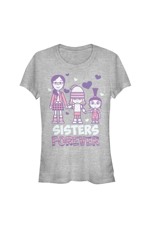 Junior's Despicable Me Sisters Forever Graphic Tee Athletic Heather Small