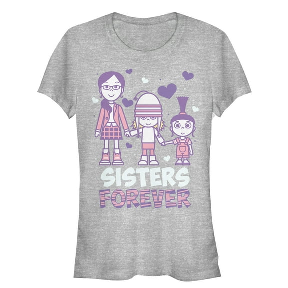 Junior's Despicable Me Sisters Forever  Graphic Tee Athletic Heather X Large