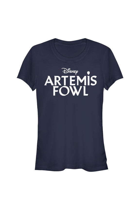 Junior's Disney Artemis Fowl Classic Text Logo Graphic Tee Navy Blue 2X Large