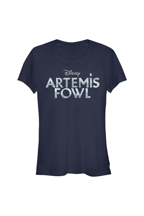 Junior's Disney Artemis Fowl Shimmer Logo Graphic Tee Navy Blue Large