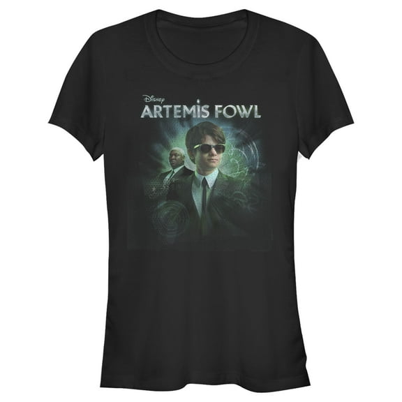 Junior's Disney Artemis Fowl Domovoi Glow Graphic Tee Black Medium