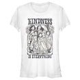 thumbnail image 1 of Junior's Disney Black and White Princesses Kindness is Everything Graphic Tee White Large, 1 of 3