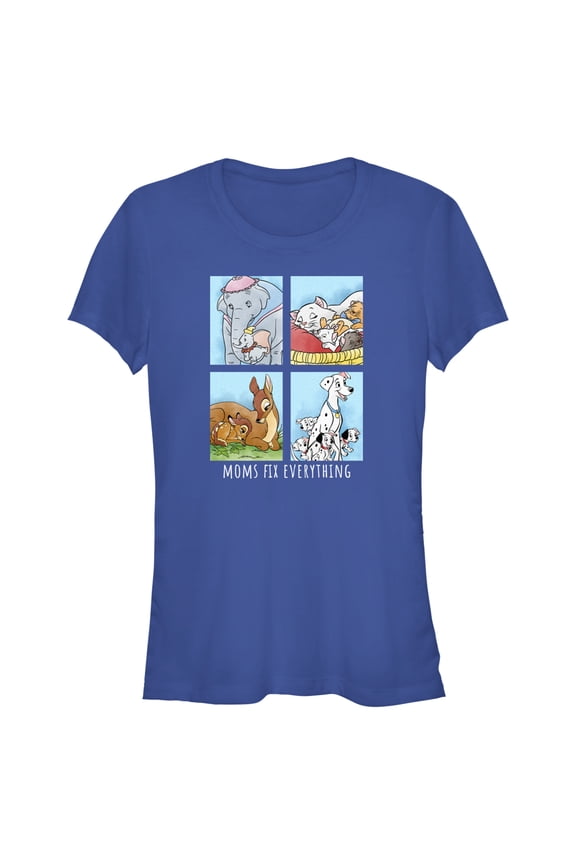 Junior's Disney Moms Fix Everything Graphic Tee Royal Blue 2X Large