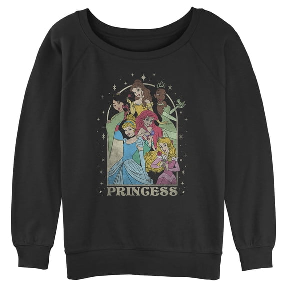 Junior's Disney Princess Arch Sweatshirt Black Small