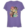 thumbnail image 1 of Junior's Disney Princess Pets Distressed Graphic Tee Purple X Large, 1 of 3