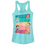 Junior's Disney Princesses Advice Racerback Tank Top Cancun X Small