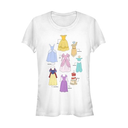 Junior's Disney Princesses Favorite Outfit  Graphic Tee White 2X Large