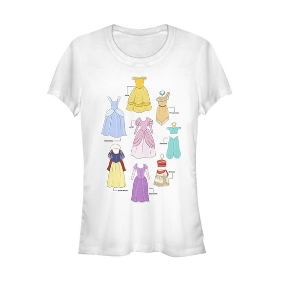 Junior's Disney Princesses Favorite Outfit  Graphic Tee White 2X Large
