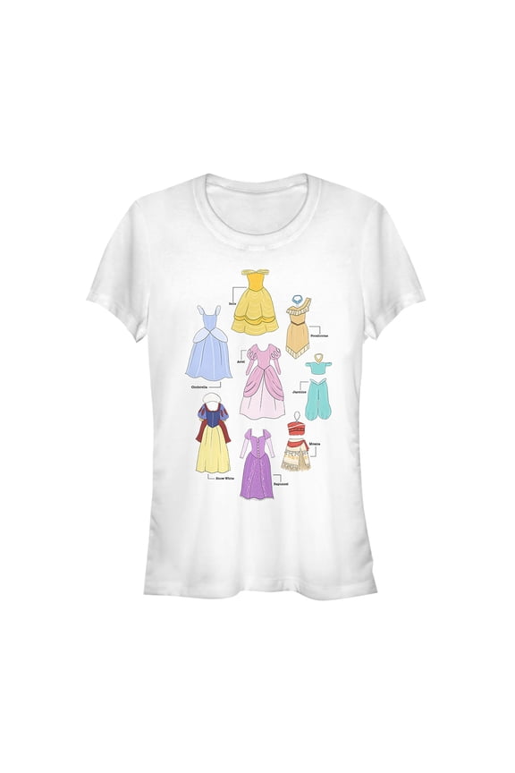 Junior's Disney Princesses Favorite Outfit Graphic Tee White Large